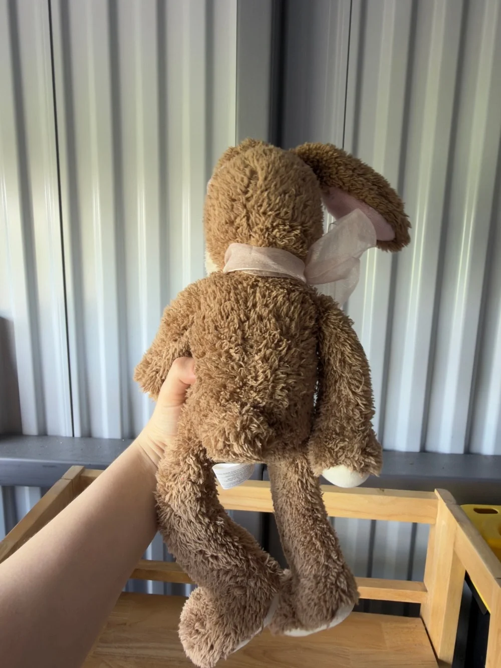 Plush Brown Bunny Stuffed Animal with Pink Bow New Without Tag
